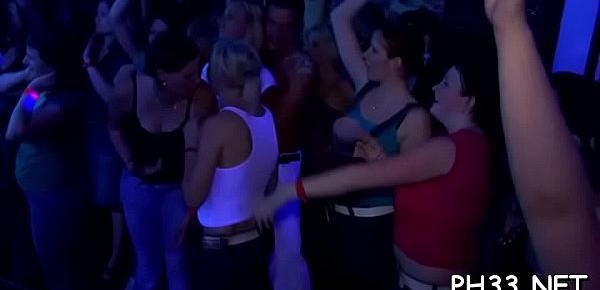  Wild fuck allover the night club everyone having natty wet group-sex